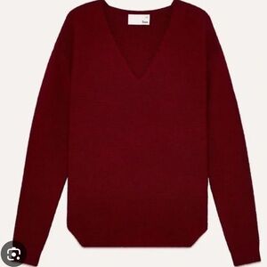 Wilfred Deep Red V-Neck Sweater